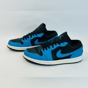 Jordan 1 Low Laser Blue Black 553558-410 Size 8 In Original Box IOB